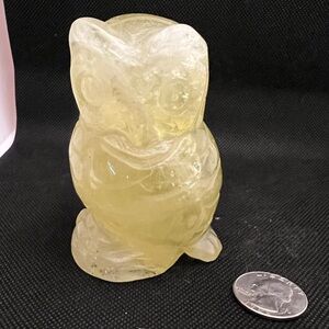Large Citrine Crystal Owl 13 ounces